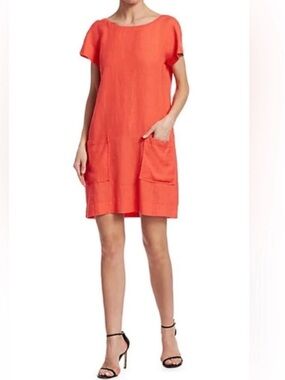 EUC- Eileen Fisher New Size S/P Sunburst Hemp Organic Cotton Dress